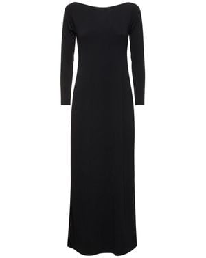 Leslie Amon Robe longue en jersey stretch zahia - Noir