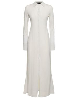 Giorgio Armani Wool Blend Knit Long Cardigan - White