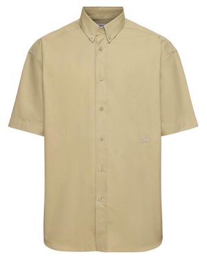Burberry Camicia in cotone con logo - Neutro