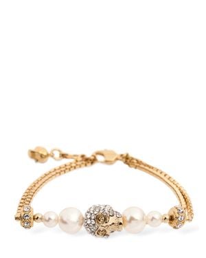 McQueen Mujer Brazalete De Latón Con Calavera Unique - Marrón