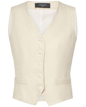 Weekend by Maxmara Gilet pacche in tela di lino - Bianco