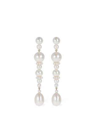 Sophie Bille Brahe Orecchini escalier de la reine in oro 14kt / perle - Bianco