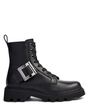 Roger Vivier Mujer Botas Combat De Piel 20Mm - Negro