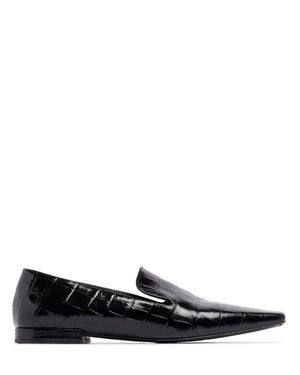 Loulou de Saison Mocassini mona in pelle goffrata 10mm - Nero