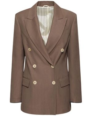 Brunello Cucinelli Donna Blazer Doppiopetto - Marrone
