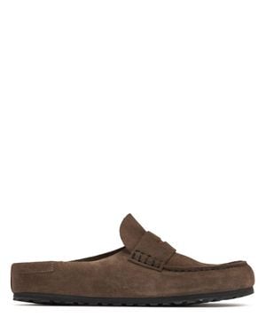 Birkenstock Homme Mocassins En Daim Naples Wrapped - Marron