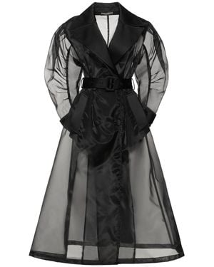 Dolce & Gabbana Cappotto lungo in organza con cintura - Nero