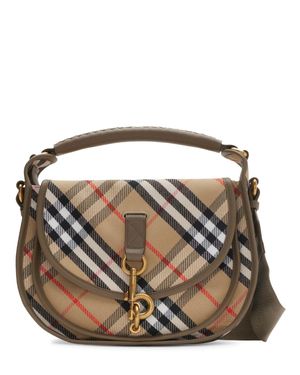 Burberry Donna Borsa A Spalla Piccola Messenger Check - Nero