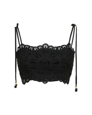 Zimmermann Donna Top Rhiannon Ricamato - Nero