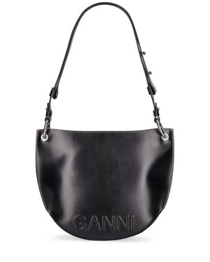 Ganni Borsa hobo media banner in pelle - Nero