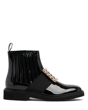 Roger Vivier Stivali neri Viv Rangers in vernice - Nero