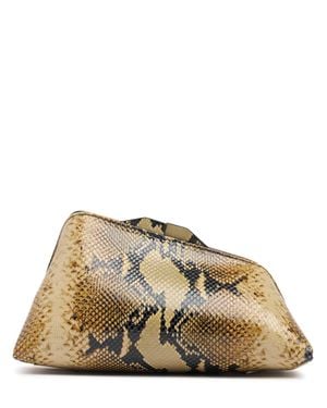 The Attico Medium 8.30 Pm Embossed Leather Clutch - Natural