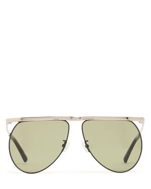 The Attico Mujer Gafas De Sol Pilot De Metal Unique - Metálico