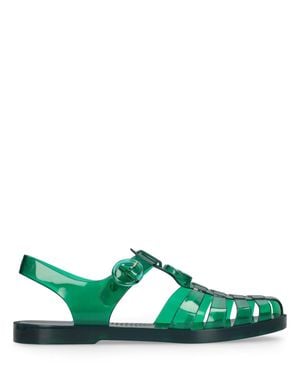 Gucci Sandales En Caoutchouc À Double G - Vert