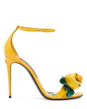 Dolce & Gabbana Sandali keira in vernice 105mm - Metallizzato