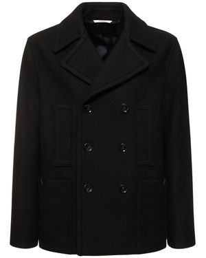 Valentino Peacoat in lana doppiata - Nero
