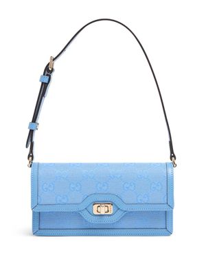 Gucci Borsa mini luce in pelle e tela - Blu