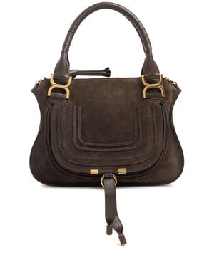 Chloé Femme Sac À Main En Daim Marcie Unique - Marron