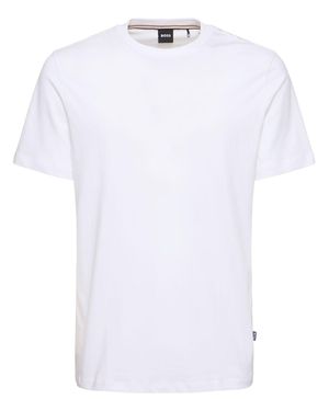 BOSS T-shirt thompson in jersey di cotone / logo - Bianco
