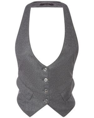 Tom Ford Open back wool vest - Grigio