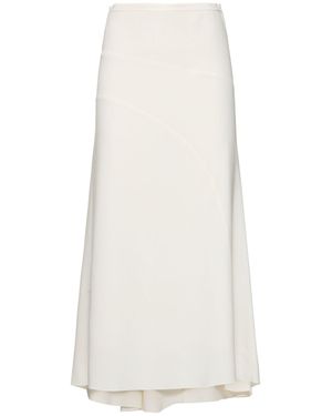 Victoria Beckham Donna Gonna Midi A Costine Sottili - Bianco