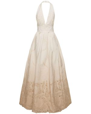 Elie Saab Vestito in popeline con ricami - Neutro