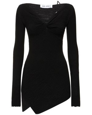 The Attico Vestito asimmetrico desai in maglia di viscosa - Nero