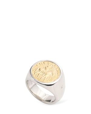 Tom Wood Uomo Anello Coin - Bianco