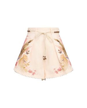 Zimmermann Ascension Linen Tuck Shorts - Natural