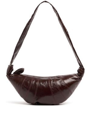 Lemaire Homme Sac Bandoulière Moyen En Coton Enduit Croissant Unique - Marron