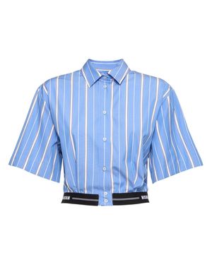 MSGM Donna Camicia Cropped - Blu
