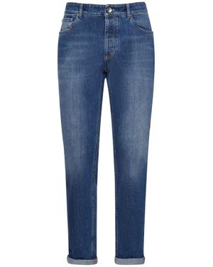 Brunello Cucinelli Jeans de denim de algodón lavados a piedra - Azul
