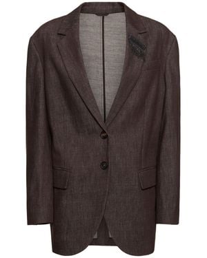 Brunello Cucinelli Cotton Suit-type Blazer - Brown