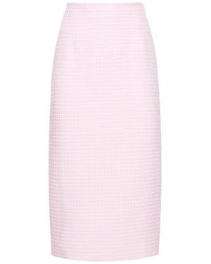 Alessandra Rich Gonna midi in tweed con paillettes - Rosa