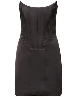 GIUSEPPE DI MORABITO Vestito in raso stretch con bustier - Nero