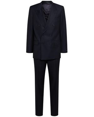 BOSS Wool Double Breast Suit - Black
