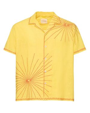 HARAGO Uomo Camicia Firework - Giallo