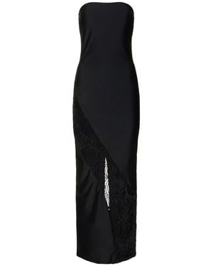ROTATE BIRGER CHRISTENSEN Abito lungo tube bandeau top - Nero