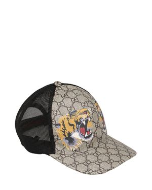 Gucci "Cappello In Tessuto ""gg"" Stampa Tigre" - Multicolore
