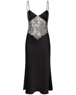 ANDAMANE Vestito midi jessica in pizzo e raso - Nero