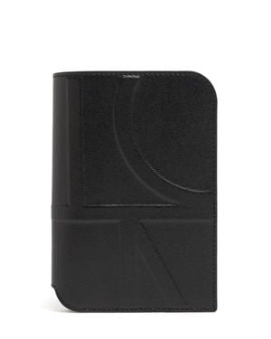 TOTEME Porta passaporto in pelle con monogramma - Grigio