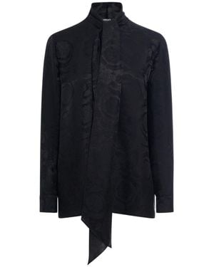 Versace Camicia in misto seta jacquard - Blu