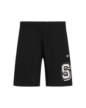 Champion Hombre Shorts De Mezcla De Algodón - Negro