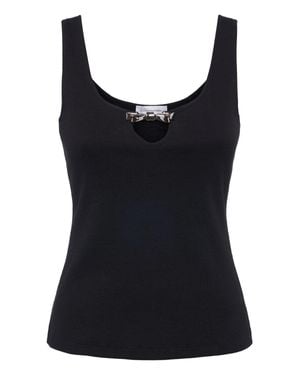 Blumarine Tank top in maglia a costine - Nero