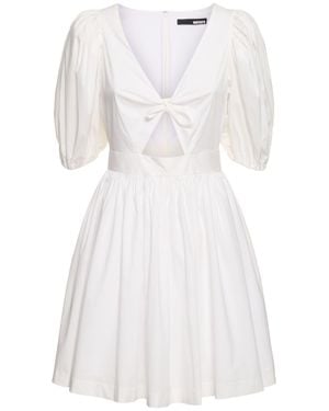 ROTATE BIRGER CHRISTENSEN Vestido corto de algodón con manga abullonada - Blanco