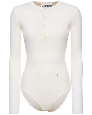 Moschino Mujer Body De Punto De Lana - Blanco