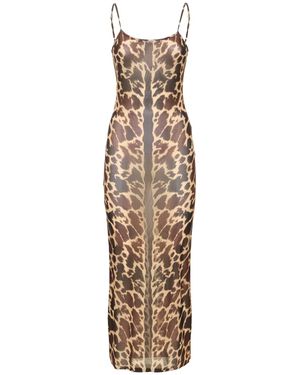 WeWoreWhat Vestito maxi con stampa - Metallizzato