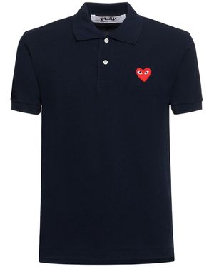 COMME DES GARÇONS PLAY Polo in cotone con logo - Blu