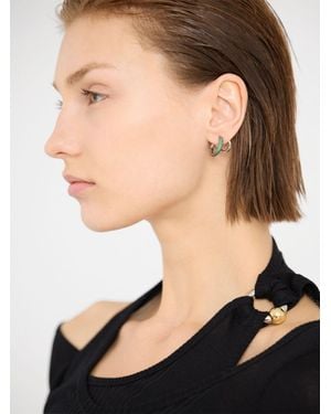 Panconesi Mujer Pendientes De Aro Con Pavé 6Mm Unique - Metálico