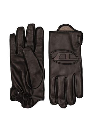 DIESEL Guanti oval-d in nappa morbida - Nero